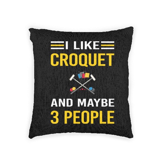 3 People Croquet Woven Pillows