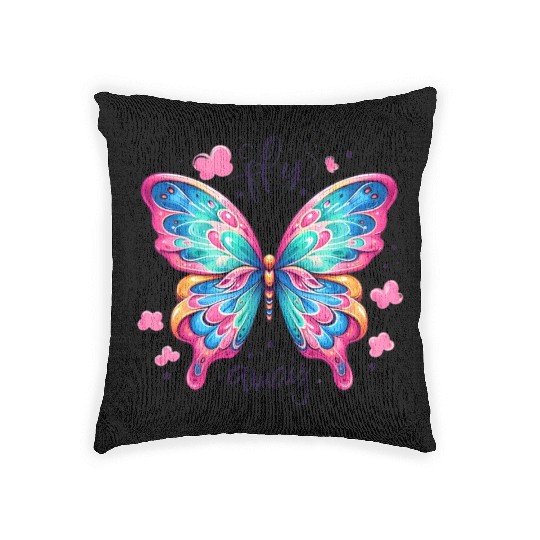 Butterfly Design Woven Pillows