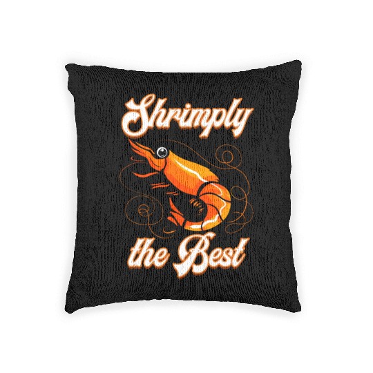 Funny shrimp food shrimp design for seafood chefs Woven Pillows