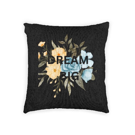 ORANGE FLOWER,brown flower,dream big Woven Pillows