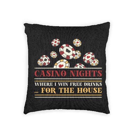 Poker Casino Poker Player Gambling Roulette Woven Pillows