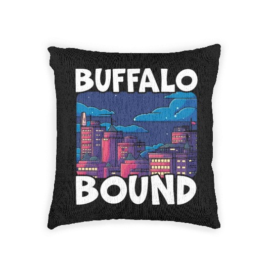 Buffalo City New York USA America United States Woven Pillows