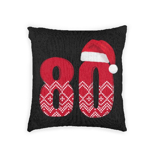 80th Birthday - Congratulations Number Eighty! Woven Pillows