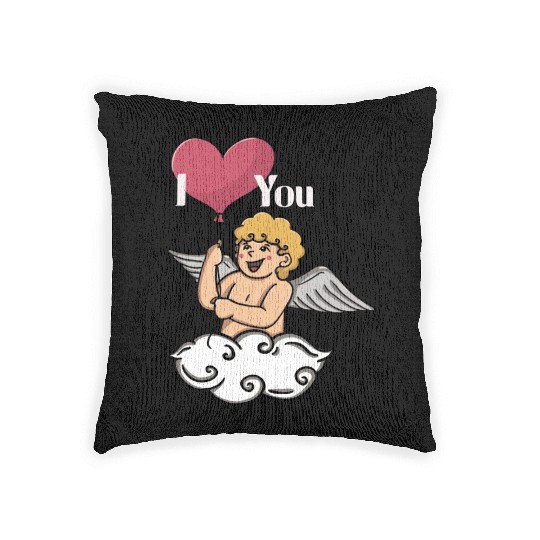Cupid And Love Balloon Woven Pillows