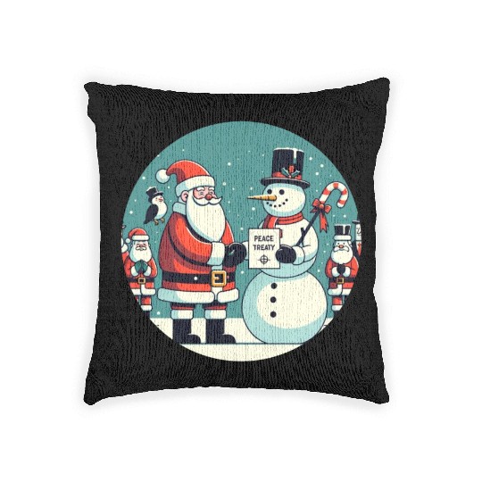 North Pole Alliance - Peace Treaty & Winter Unity Woven Pillows