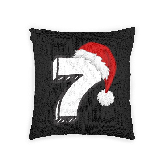 Lucky Number 7 - Christmas Numbering Seven Woven Pillows