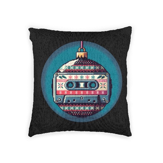 Retro Cassette Tape Christmas Ornament Woven Pillows