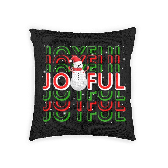 Golf Christmas Snowman Joyful Golf Lover Woven Pillows