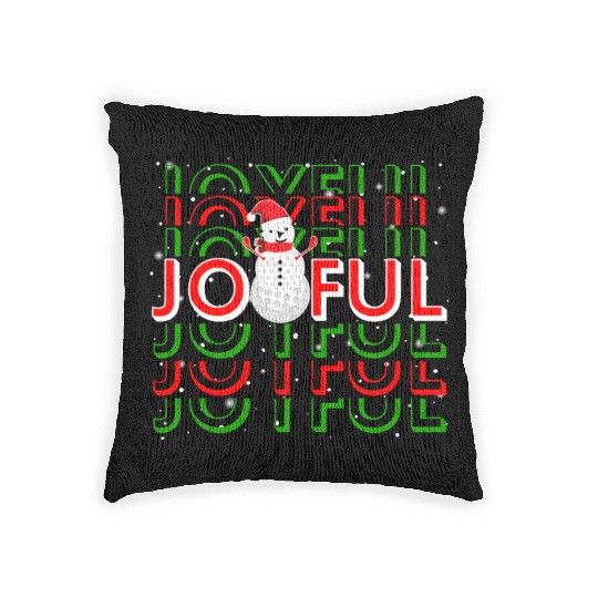 Golf Christmas Snowman Joyful Golf Lover Woven Pillows