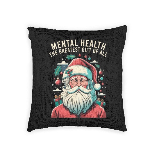 Mental Health Christmas Anti Christmas Holiday Woven Pillows