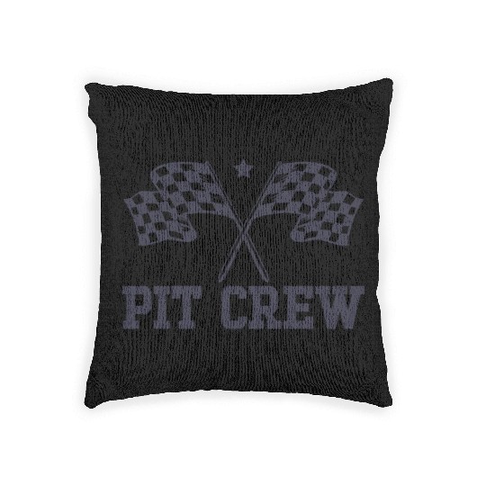Pit Crew Racing Enthusiast Racer Birthday Pit Crew Woven Pillows