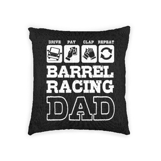 Funny Fathers Day Western Barrel Racing Dad Woven Pillows