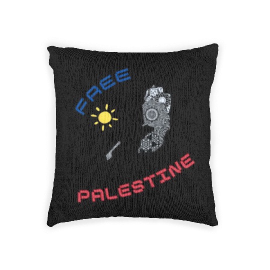 FREE PALESTINE, FREE GAZA PALESTINE. Woven Pillows