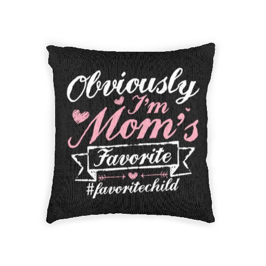 Obviously i'm mom's favorite | lovely mothers day Woven Pillows