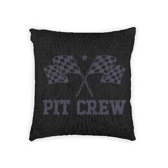 Pit Crew Racing Enthusiast Racer Birthday Pit Crew Woven Pillows