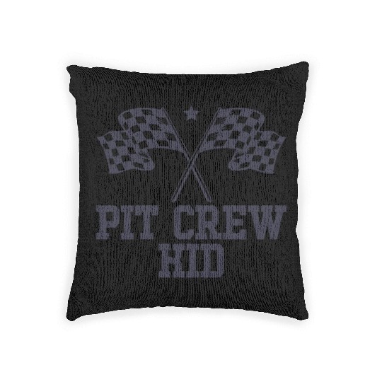 Pit Crew Kid Racing Enthusiast Racer Birthday Gift Woven Pillows