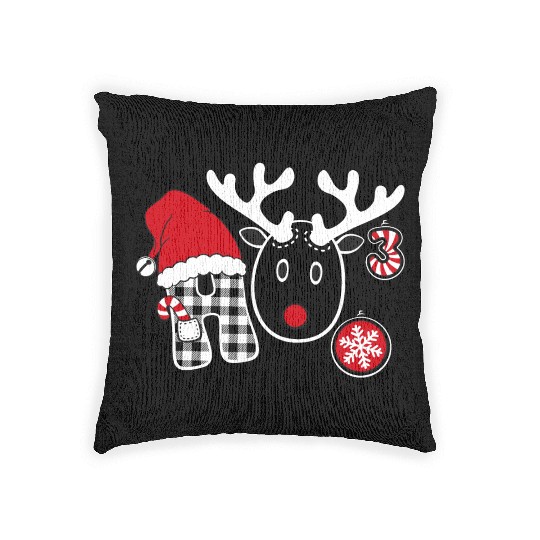 ugly christmas ho ho ho sweater Woven Pillows