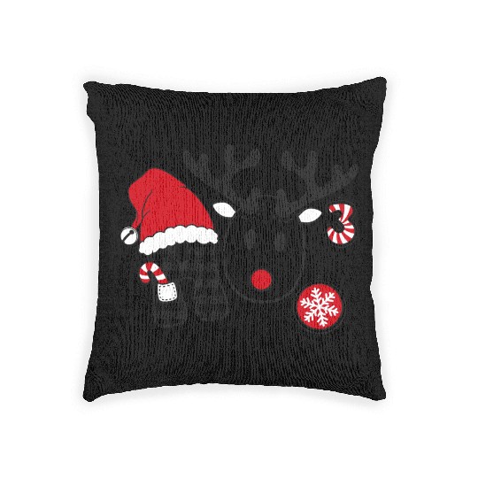 ugly christmas ho ho ho sweater Woven Pillows