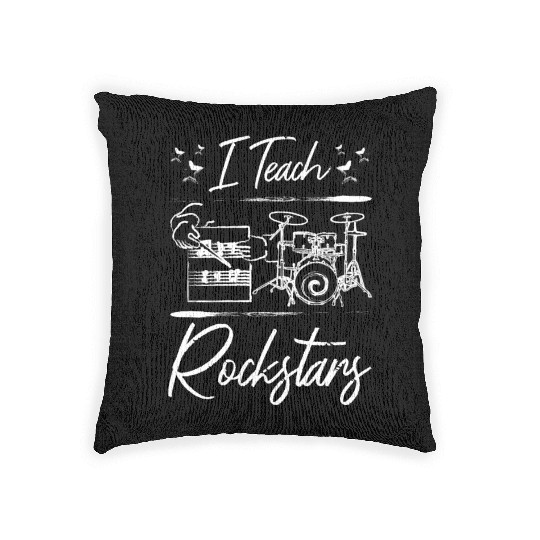 Music teacher, I teach rockstars Woven Pillows