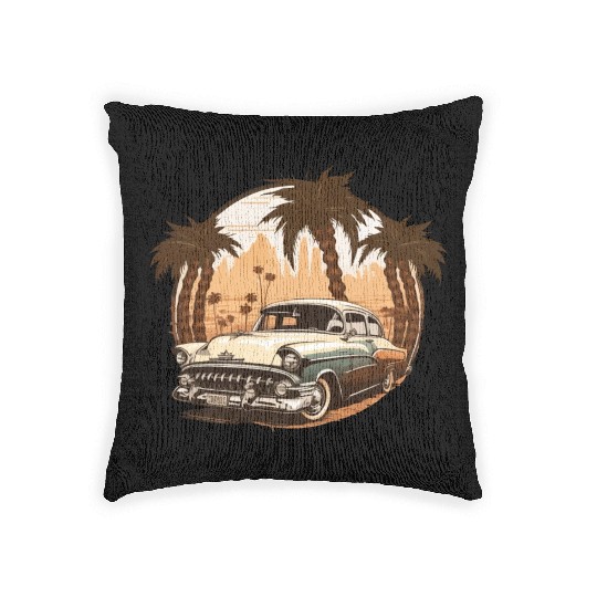 vintage classic car Woven Pillows