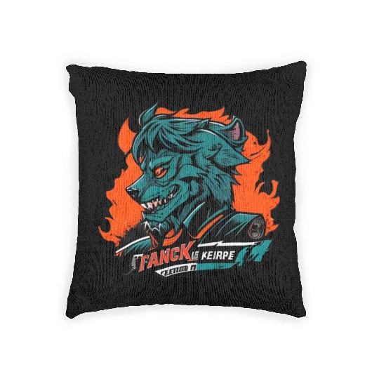 green Werewolf style Woven Pillows