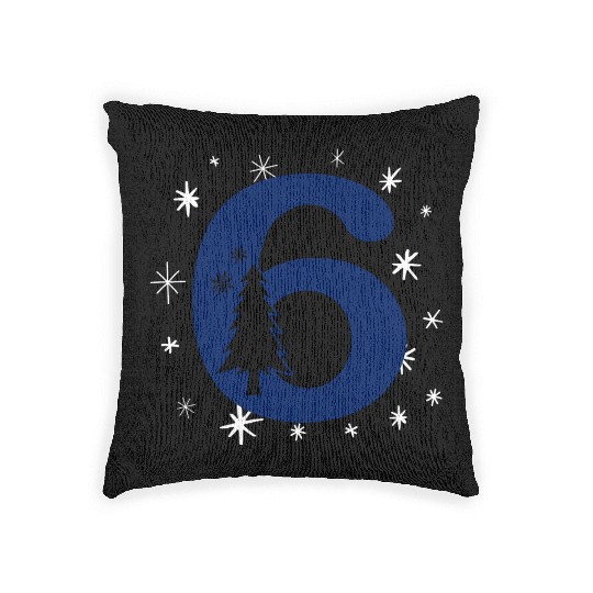 Number 6 - Winter Xmas Age Six Woven Pillows