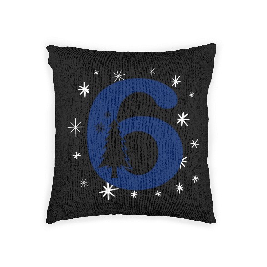 Number 6 - Winter Xmas Age Six Woven Pillows
