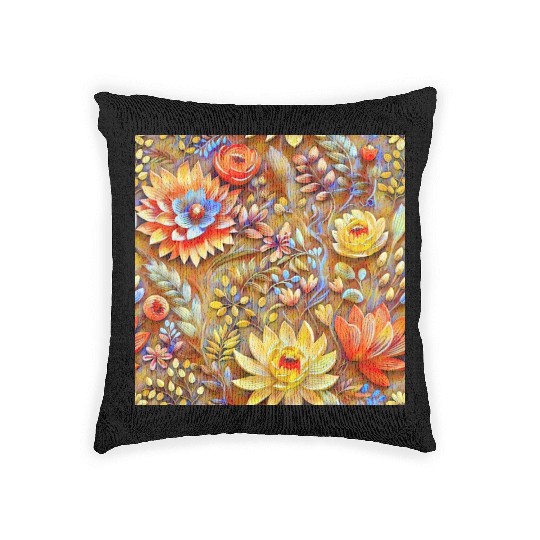 Impressionist Blossoms Tapestry Woven Pillows