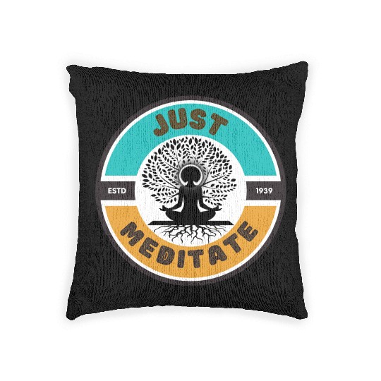 Sustainably Sourced Womens Teal Meditate Apparel Woven Pillows