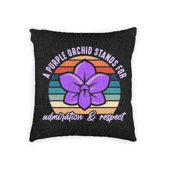 Orchids A Purple Orchid Stands Retro Horticulture Woven Pillows
