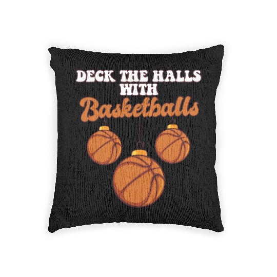 Basketball Player Coach Christmas Balls Deck The Woven Pillows