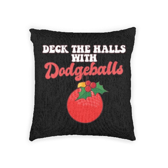 Dodgeball Player Coach Christmas Balls Deck The Woven Pillows