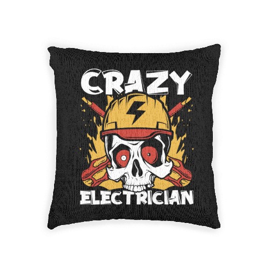 Crazy Electrician Powerline Technician Wiremen Woven Pillows
