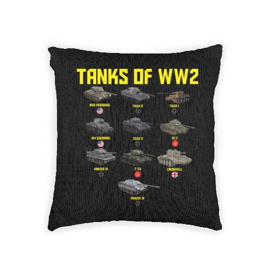 Tanks Of World War II Military Tanks Of WW2 TanksP Woven Pillows