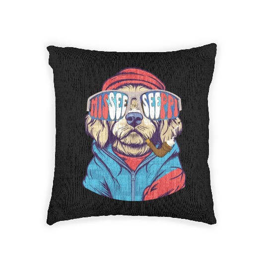 MISEESEEPPI, dog, USA, Mississippi Woven Pillows