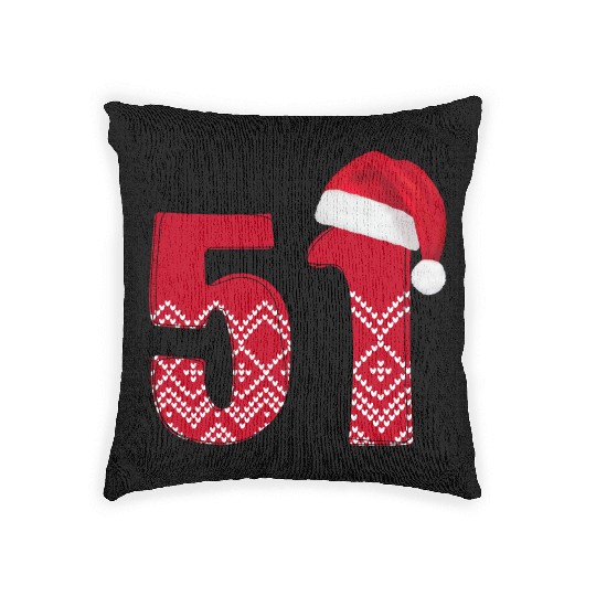 Celebrate 51 Christmas Years - Number Fifty One Woven Pillows