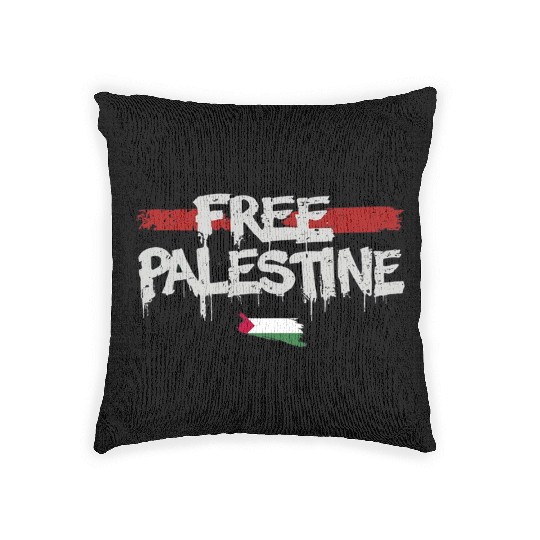 graffiti free palestine Woven Pillows