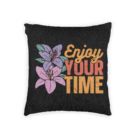 Orchids Enjoy Your Time Orchid Flower Gardening Woven Pillows