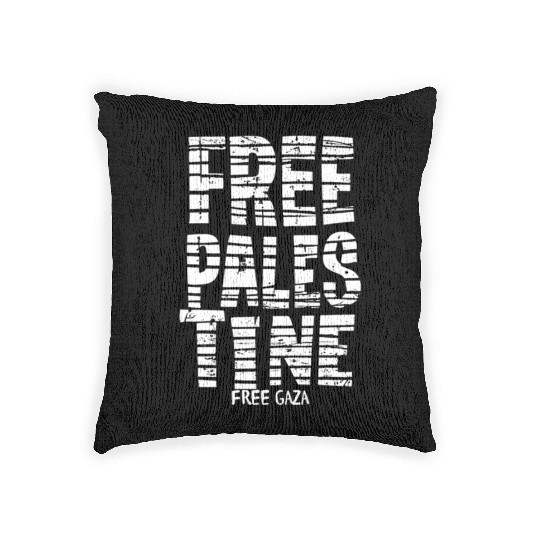 free palestine white Woven Pillows
