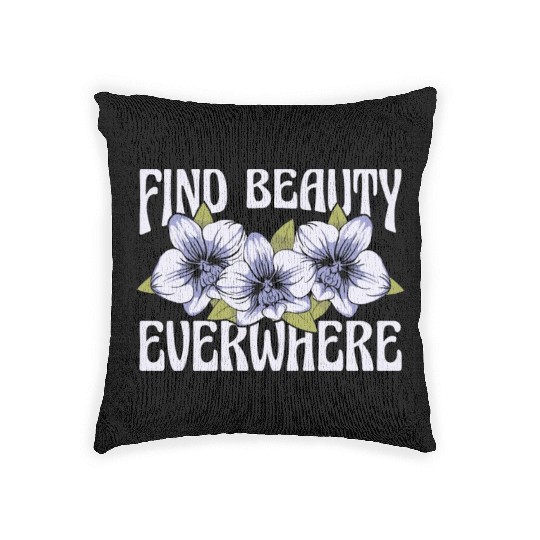 Orchids Find Beauty Everywhere Loves Orchid Flower Woven Pillows