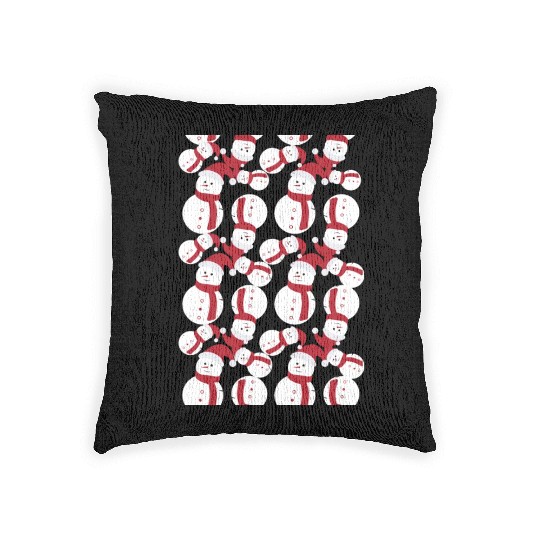 Snowman Merry Christmas Woven Pillows