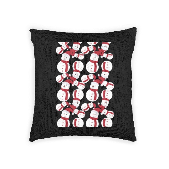 Snowman Merry Christmas Woven Pillows