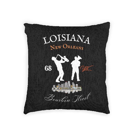 Louisiana New Orleans Bourbon street Woven Pillows