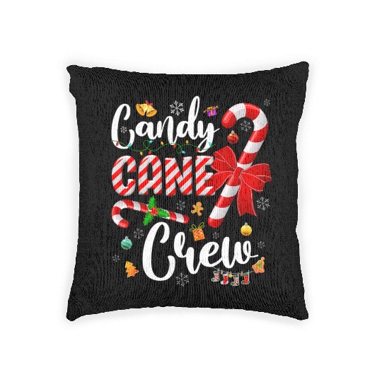 Christmas Candy Cane Lights Xmas Matching Family Woven Pillows