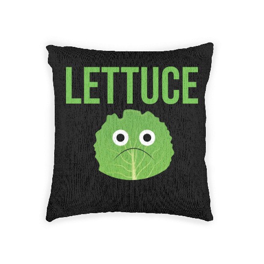 Lettuce The Taste of Sadness Funny Vegan Green FF Band Woven Pillows