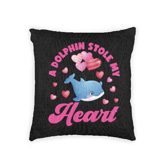 Dolphin Valentines Day A Dolphin Woven Pillows