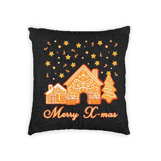 Christmas Cookie Merry X-mas. Woven Pillows