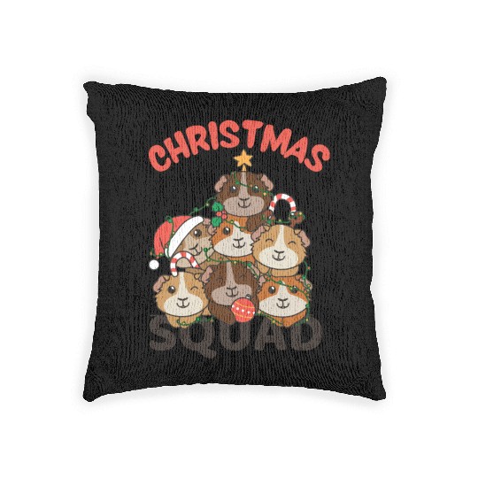 Guinea Pig Christmas Tree Christmas Squad Woven Pillows