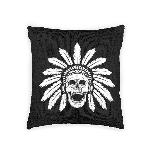 Indigenous Native American Skull Skull Head Woven Pillows