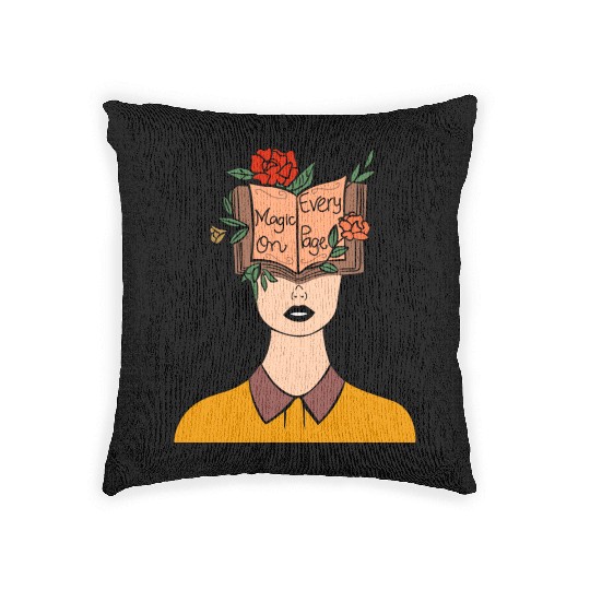 Magic On Every Page Book Reading Woven Pillows